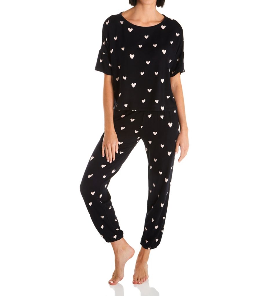 honeydew Sun Lover French Terry Lounge Set Black Hearts XL  - Image 1