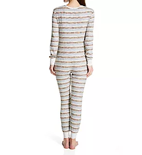 Overslept Variegated Rib Onesie Heather Grey Stripe S