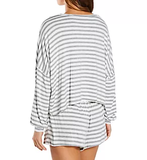 All American Jersey Shortie Set Ivory Stripe S