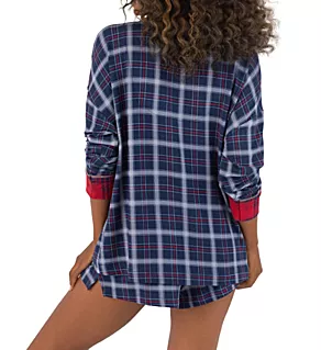 Tucked In Long Sleeve PJ Set North Star Plaid S