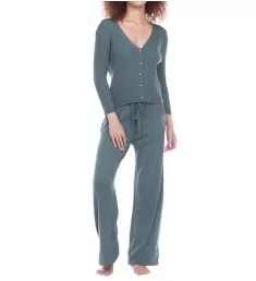 Stay Inside LS Rib Knit Lounge Set Laurel L