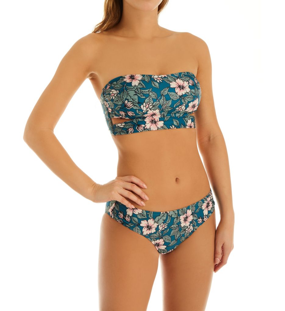 Floral Fest Longline Bandeau Bikini Swim Top-cs3