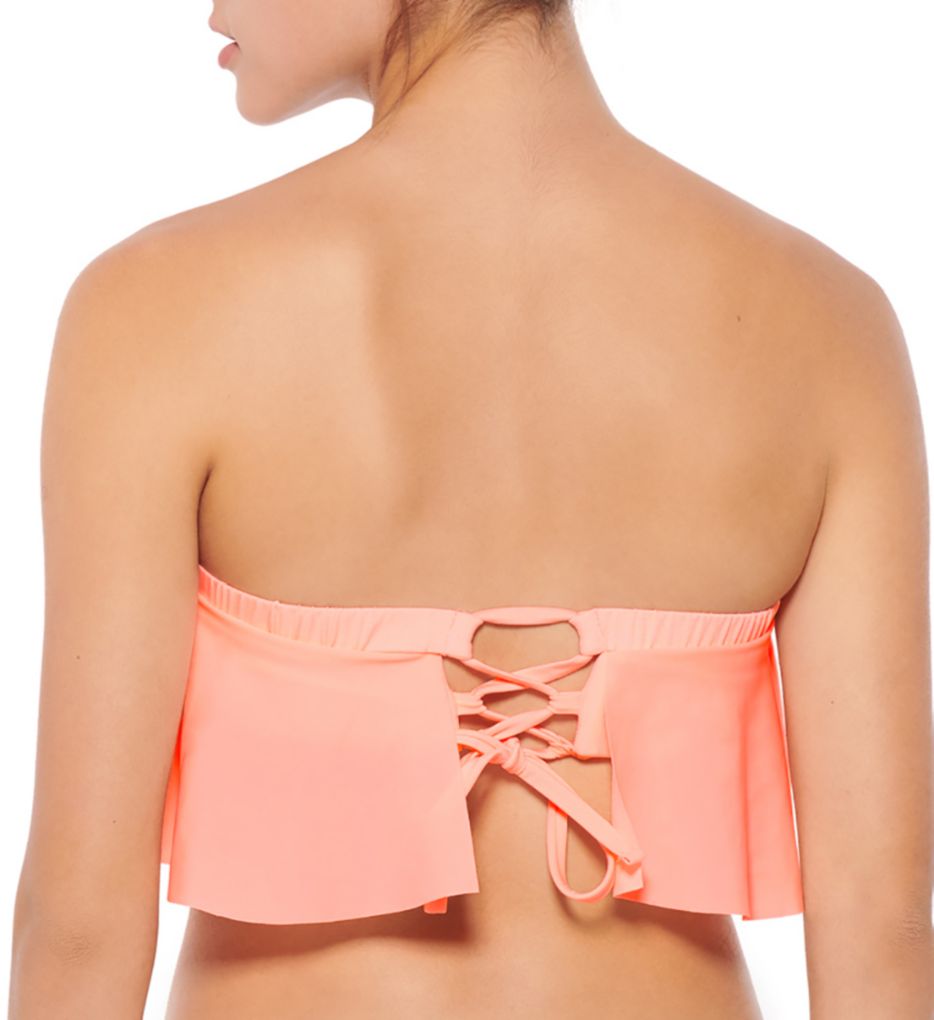 Solids Flounce Bandeau Swim Top-bs