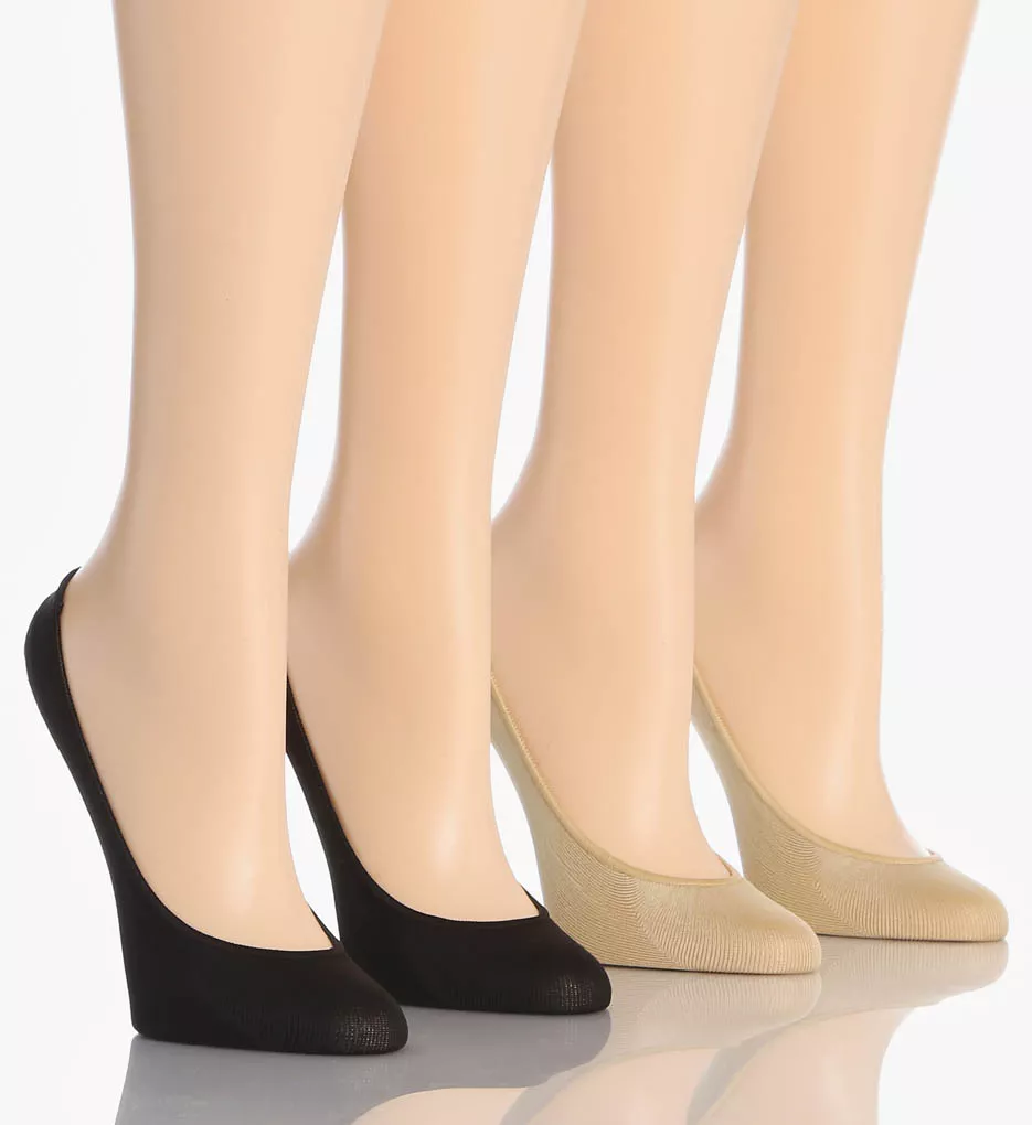 Fabulous Feet Microfiber Liner Socks - 4 Pack assorted S/M