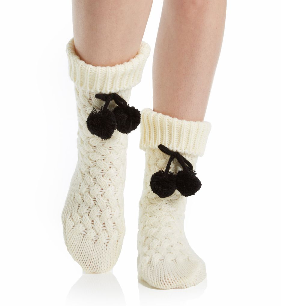 Basket Weave Slipper Sock-fs