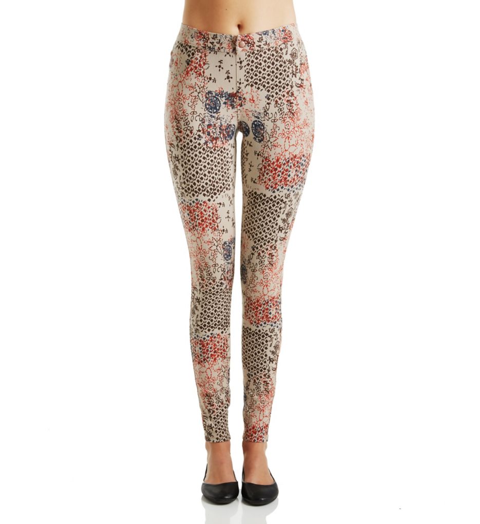 Stamped Flowers Essential Denim Leggings-fs