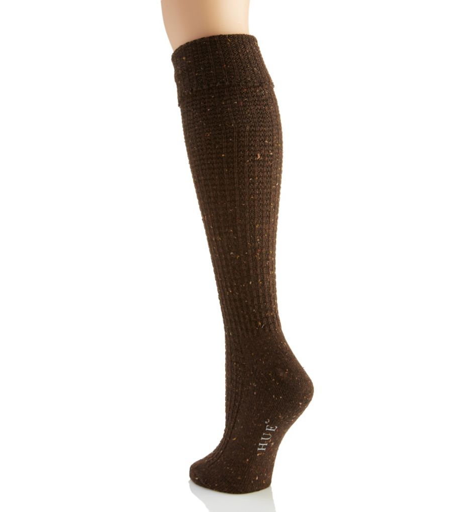 Cuffed Waffle Tweed Knee Sock
