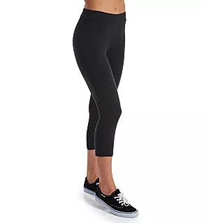 Wide Waistband Blackout Cotton Capri Legging