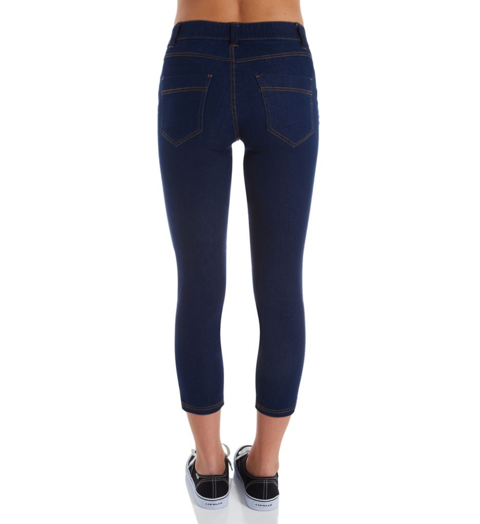 Ultra Soft Denim Capri Leggings with Side Slits-bs