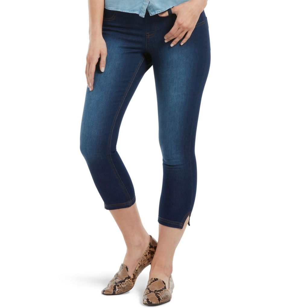 Ultra Soft Denim Capri Leggings with Side Slits