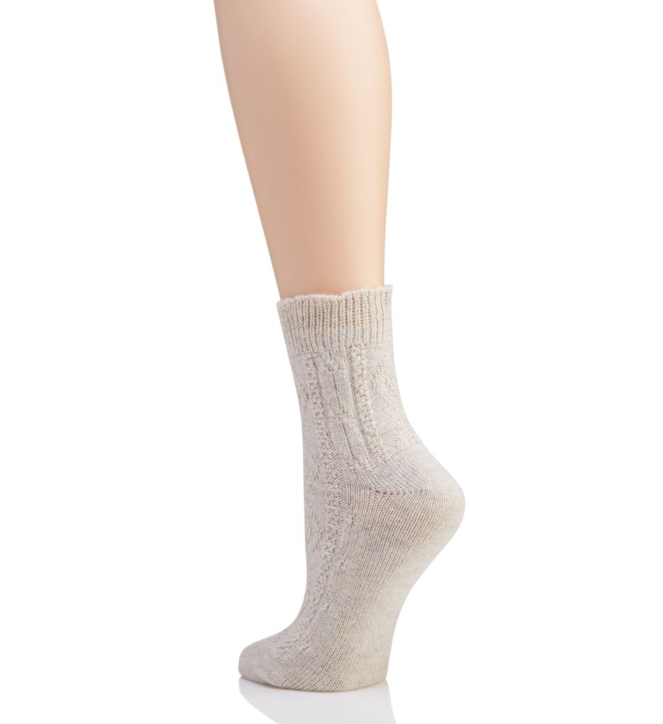 Lightweight Wool Frilly Cable Boot Sock-bs