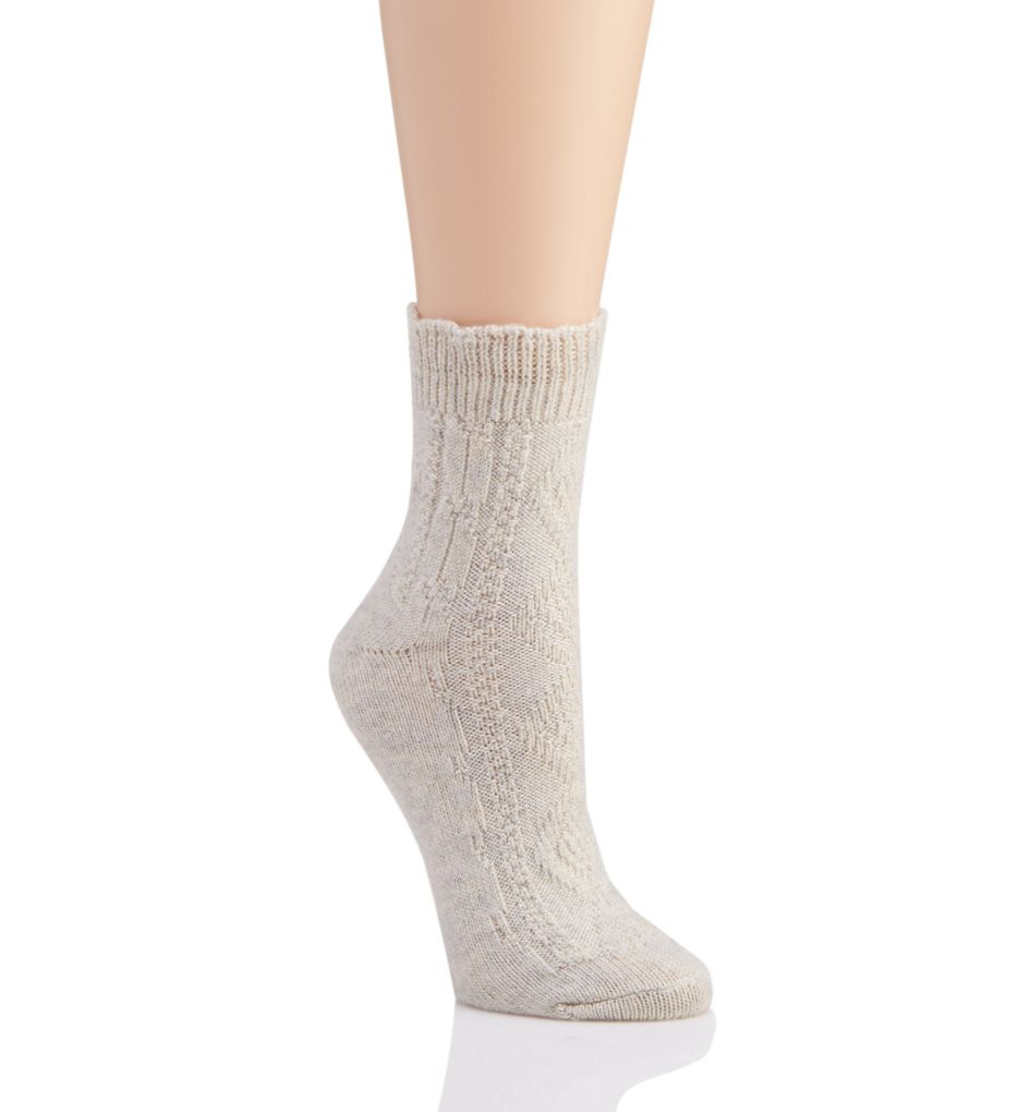 Lightweight Wool Frilly Cable Boot Sock