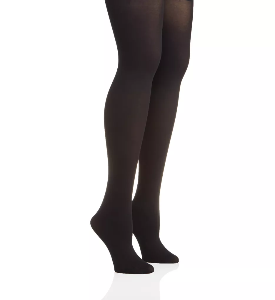 Opaque Control Top Tights - 2 Pair Pack Black/Black 1