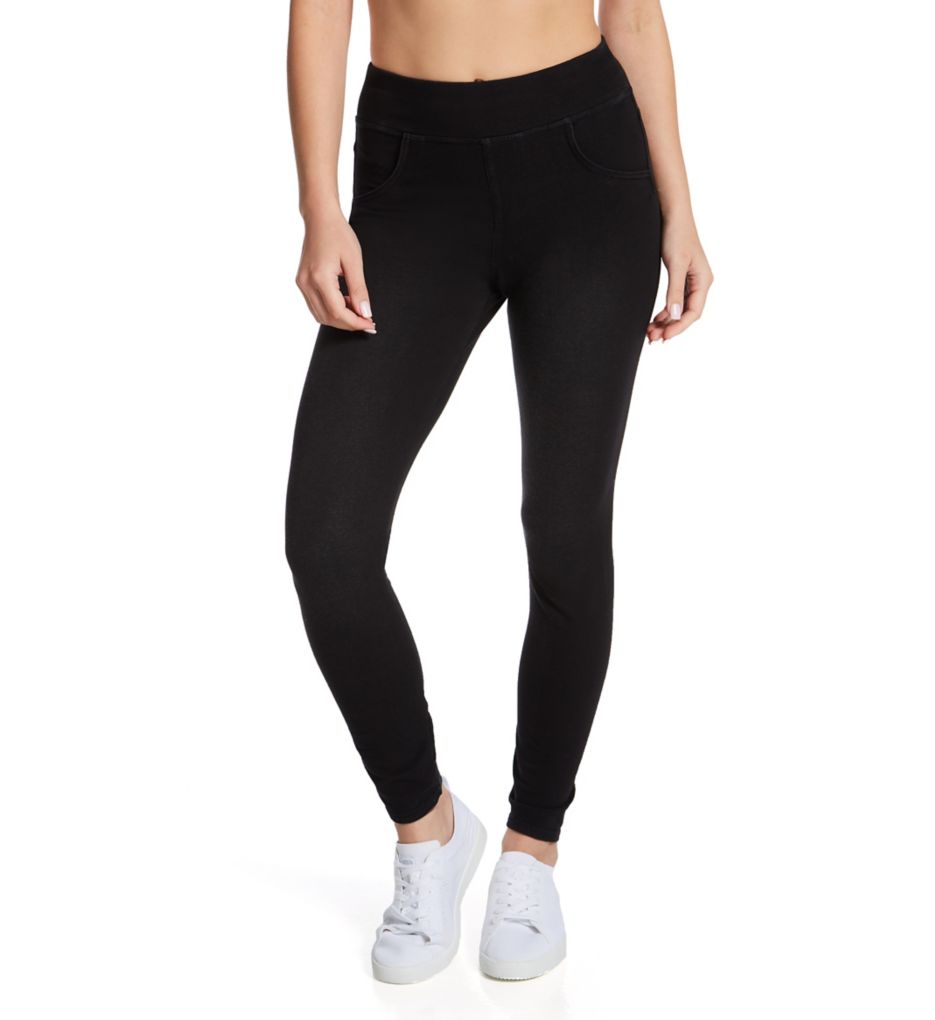 Ponte 7/8 Leggings with Side Slit Black M by Hue