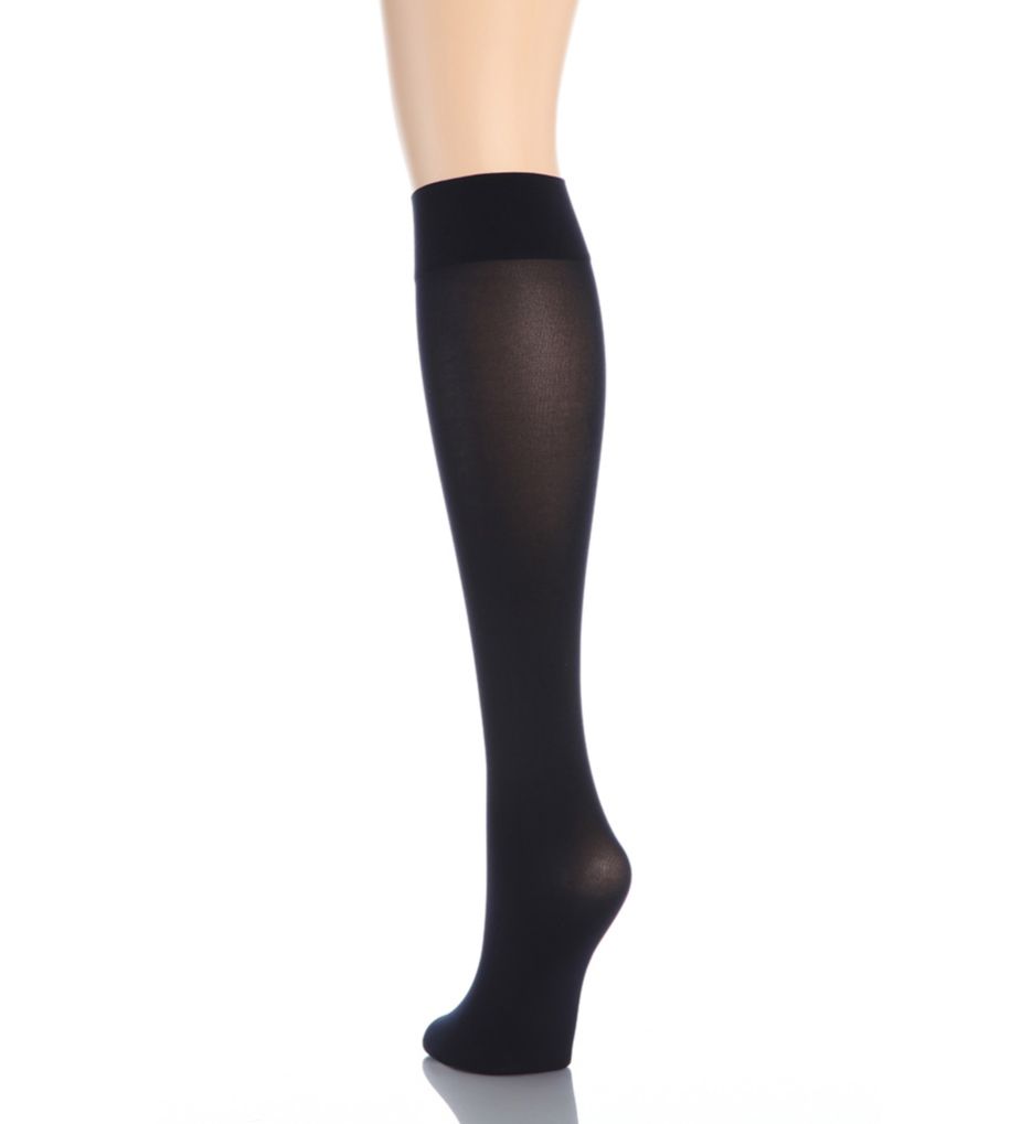 Hue Women's 3-Pack Soft Opaque Knee High Socks,Black,Size 1