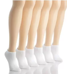 Cotton Liner Socks - 6 Pack White O/S