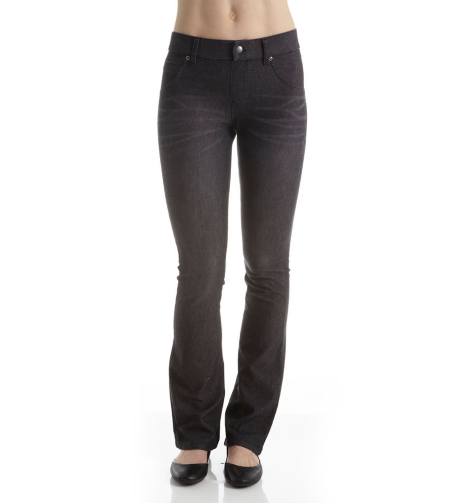 Essential Denim Washed Bootcut Leggings-fs