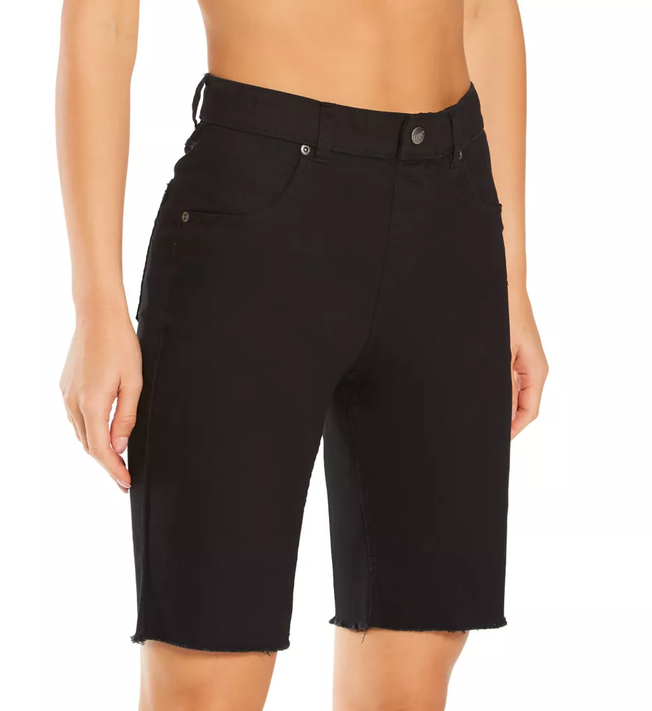 Ultra Soft Denim High Rise Bermuda Shorts Black XS