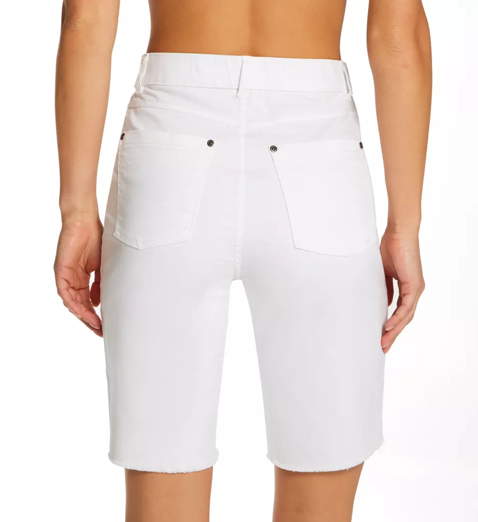 Ultra Soft Denim High Rise Bermuda Shorts White S