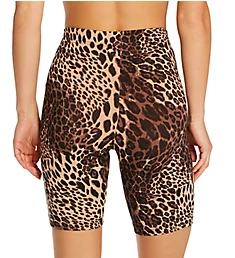 Wavy Leopard Cotton Bike Shorts Brown M