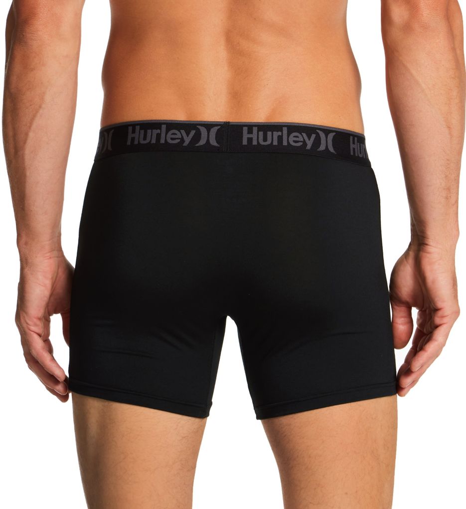 HURLEY Supersoft Mens Boxer Briefs 3 Pack - BLACK