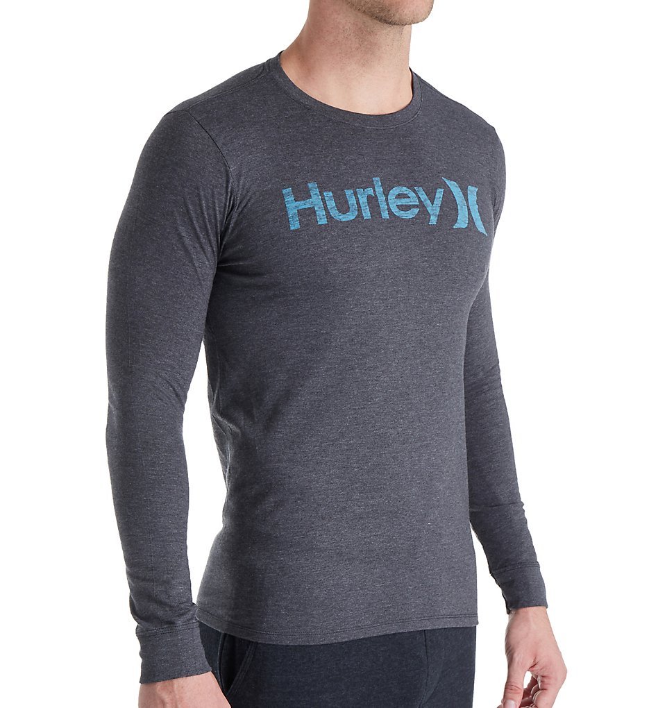 Hurley MTS2366 One & Only Push Through Long Sleeve T-Shirt (Black Heather)