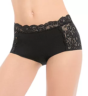 Microfiber Lace High Rise Panty Negro S