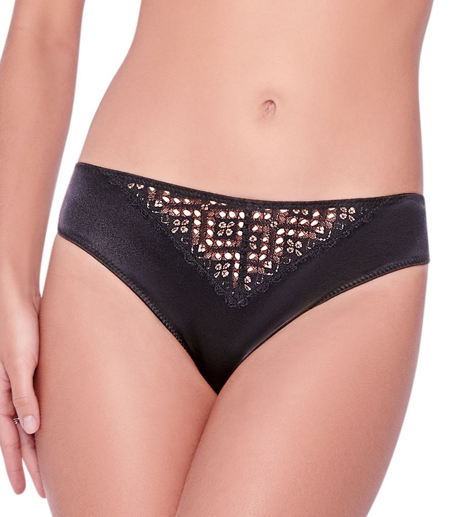 Satin and Lace Panty Negro S by Ilusion