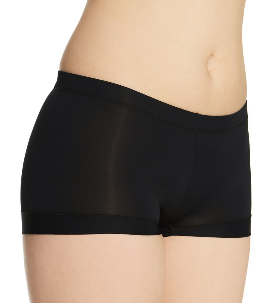 Ilusion Women's Microfiber Rear Lifting Boyshort Panty in Black | Size Large | HerRoom.com