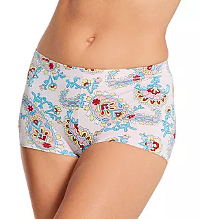 Front view of Microfiber Rear Lifting Boyshort Panty Paisley XL