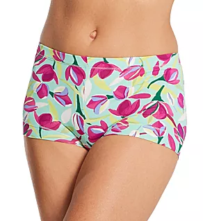 Microfiber Rear Lifting Boyshort Panty Tulip Print XL