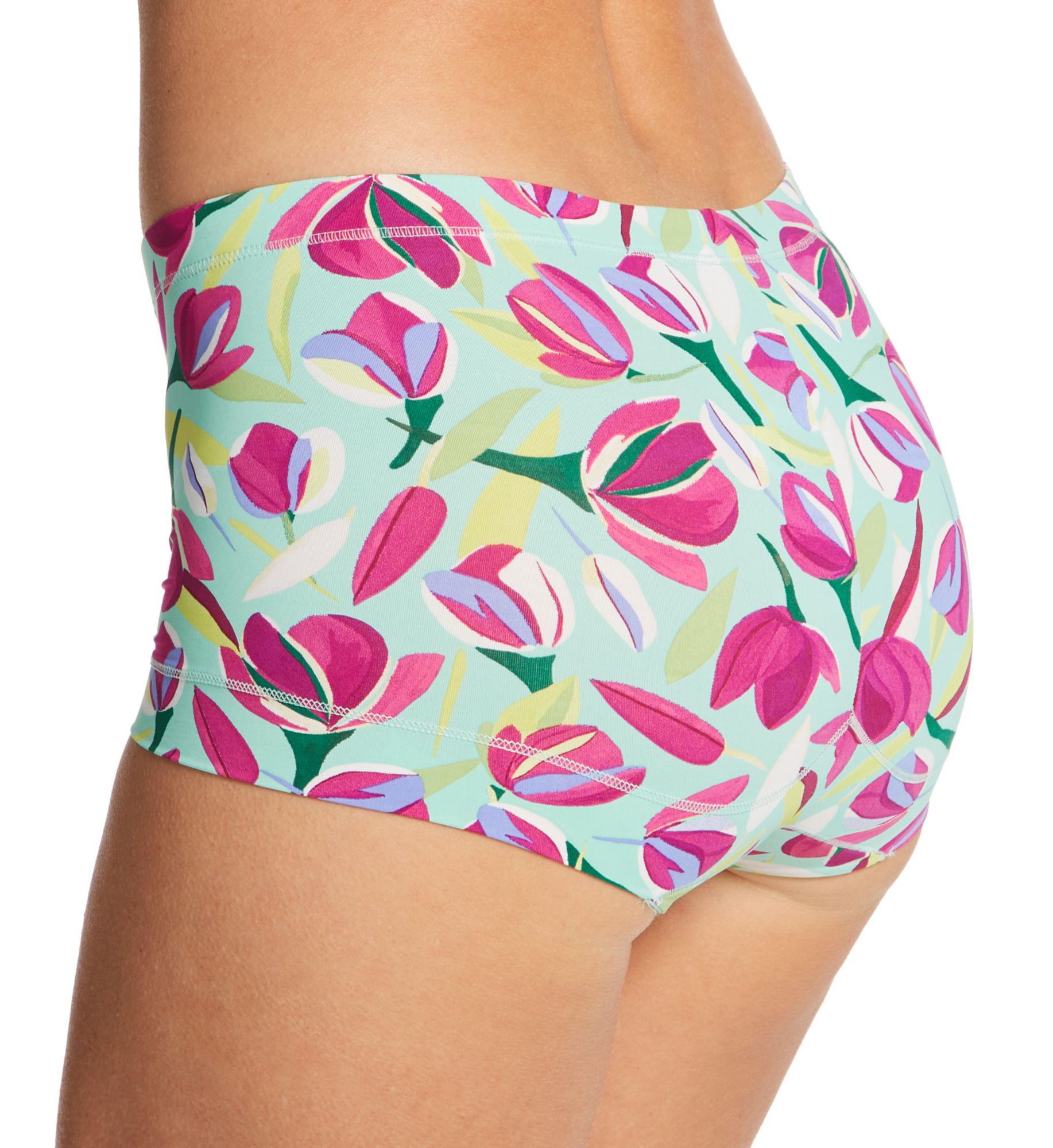 Ilusion Microfiber Rear Lifting Boyshort Panty Tulip Print 2X  - Image 2