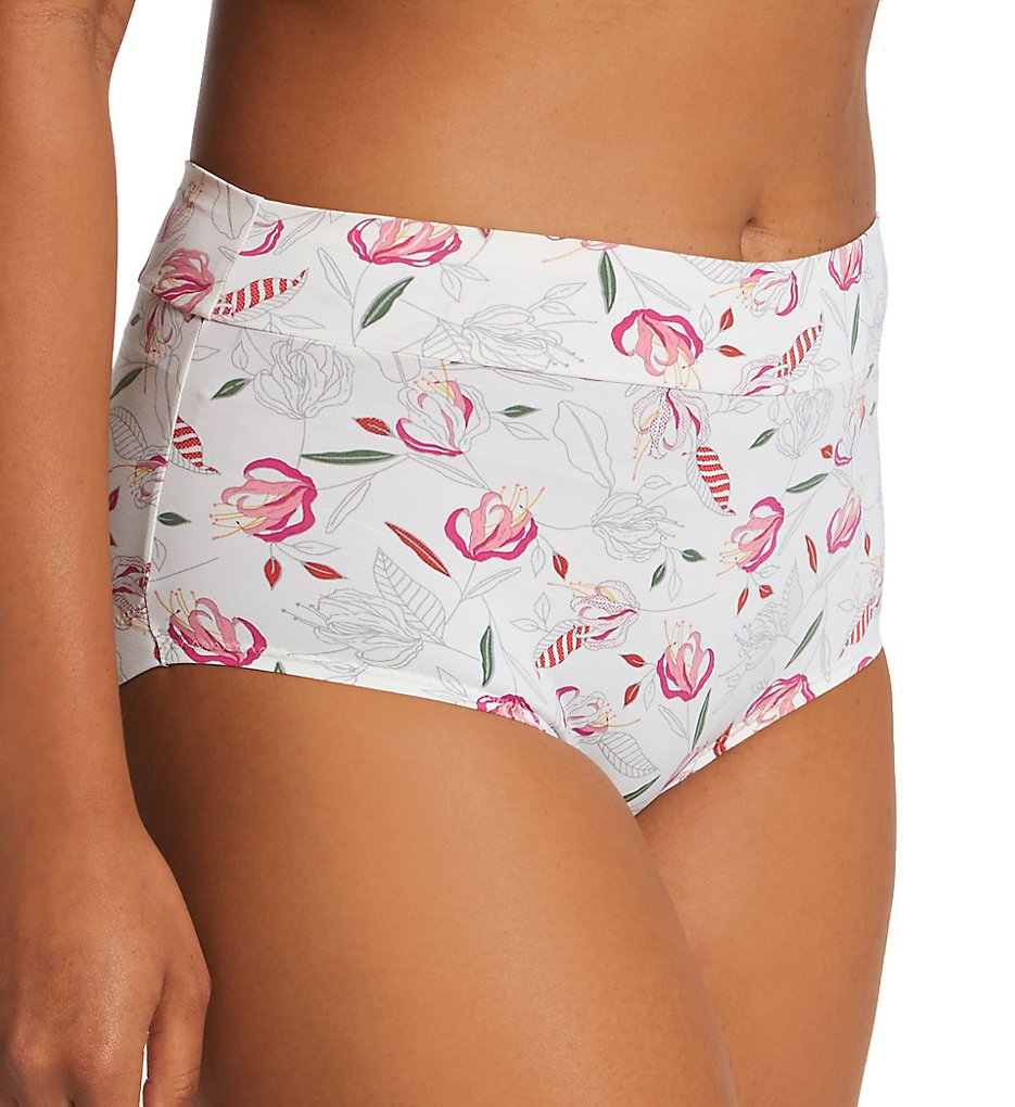 Ilusion >> Ilusion 71001551 Microfiber Smoothing High Rise Brief Panty (Flores XCVI XL)