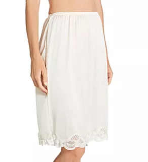 24 Inch Lace Half Slip with Back Slit Beige 34