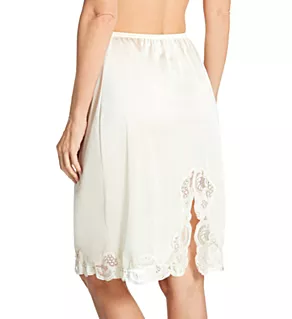 24 Inch Lace Half Slip with Back Slit Beige 34