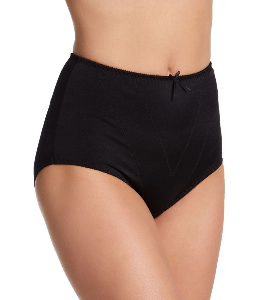 Ilusion Women's High Waist Smoothing Panty in Black | Plus Size Medium | HerRoom.com