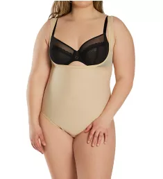 Body Reduction Plus Size Open Bust Bodysuit Nude XL