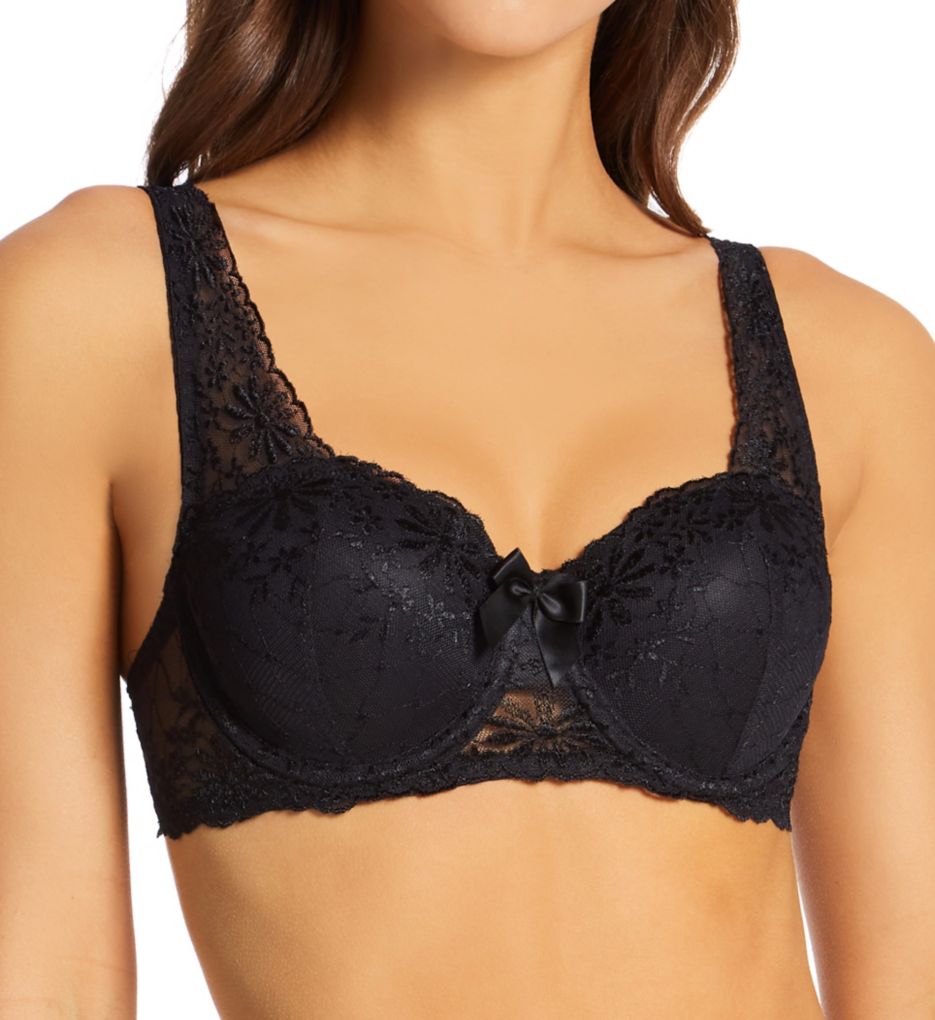 Peony French lace underwire balconette demi cup bra –