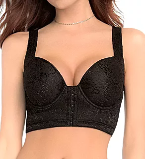 Front Closure Lace Bustier Bra Negro 36B