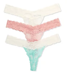 Lace Thong - 3 Pack Multicolor S/M