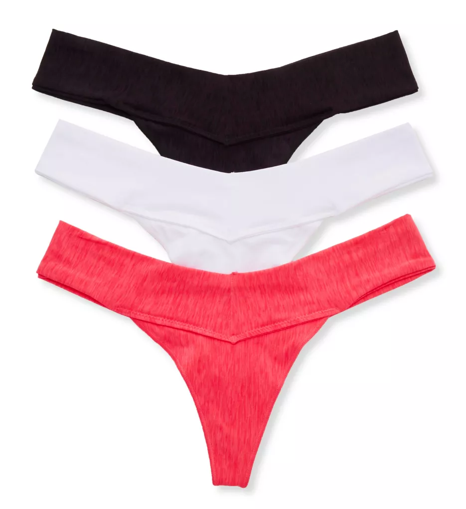 Basic Thong Panty - 3 Pack Indigo/White/Coral S
