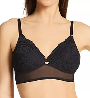 Wireless Lace Mesh Bra Negro 38C