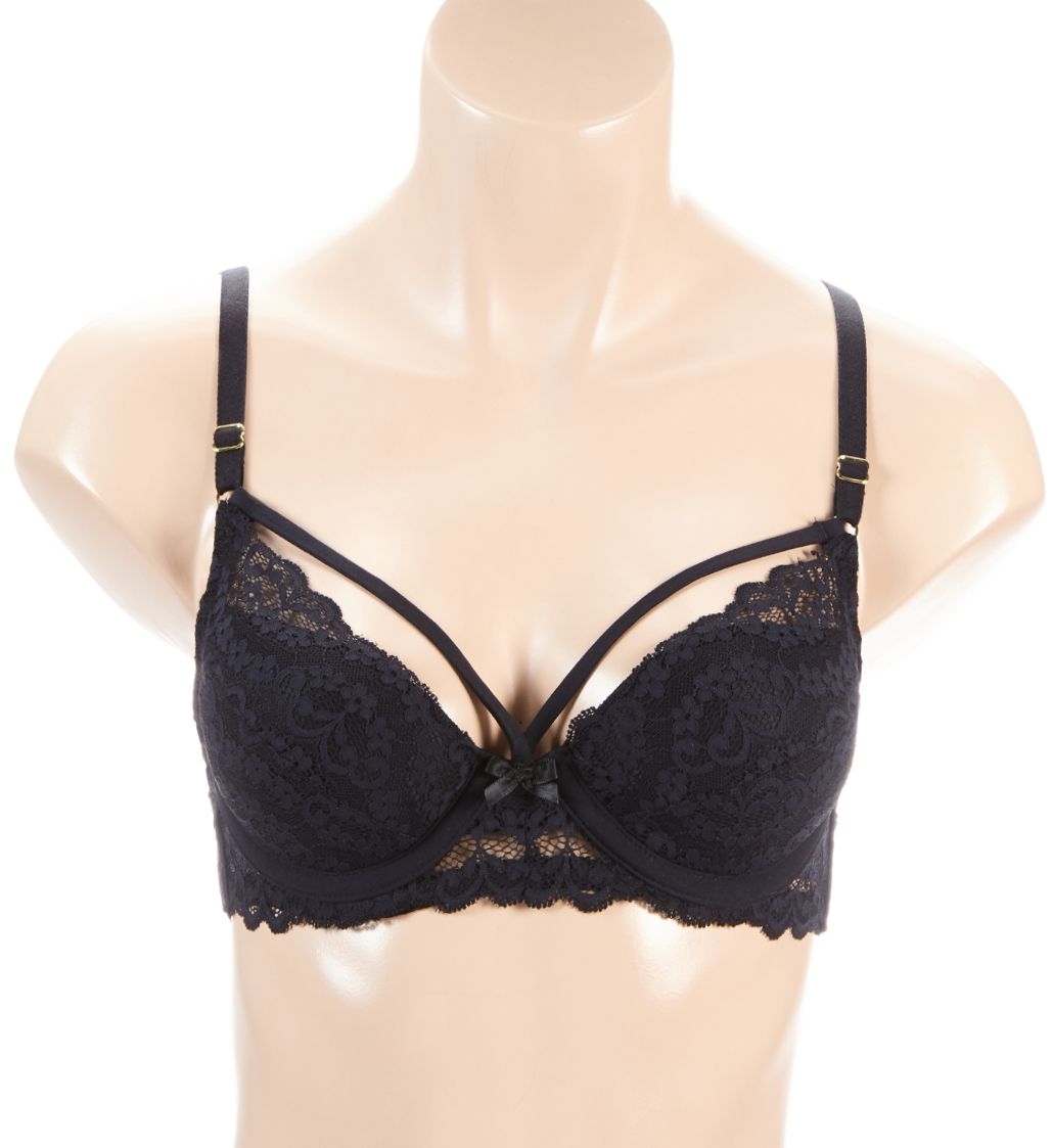 Ilusion Floral Lace Mesh Demi Bra Negro 36B  - Image 1