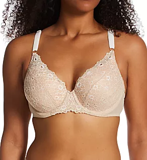 Demi Two Color Lace Push-up Underwire Bra Nude/Hueso 38D