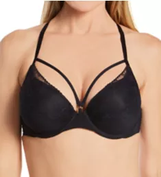 Strappy Lace Demi Underwire Bra Negro 34C