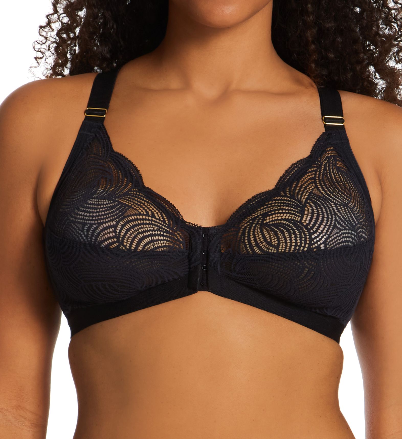 Ilusion Women's Wireless Lace Bra with Posture Support in Negro | Size: 38C | HerRoom.com