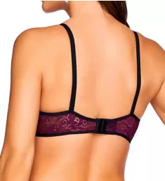 Strappy Lace Cut Out Demi Underwire Bra Vino 34C