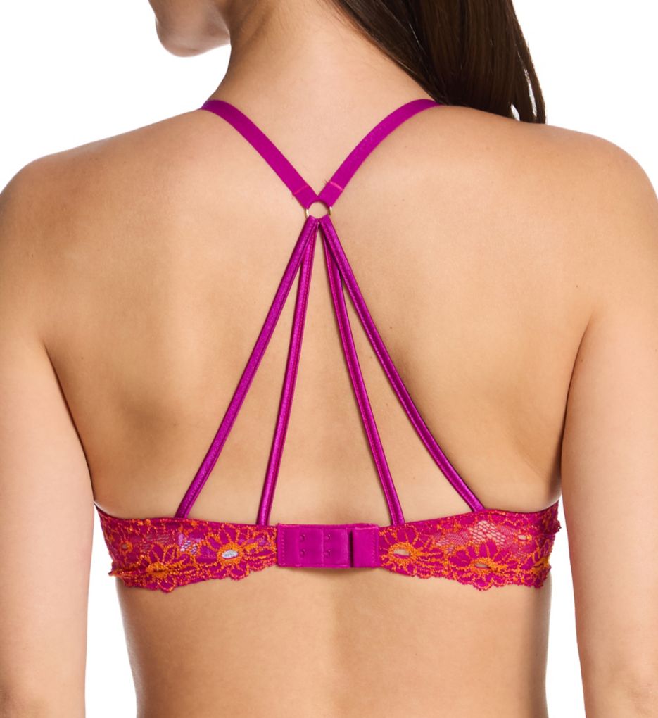 Ilusion Floral Lace Demi Underwire Bra Orange/Fuchsia 36C  - Image 2