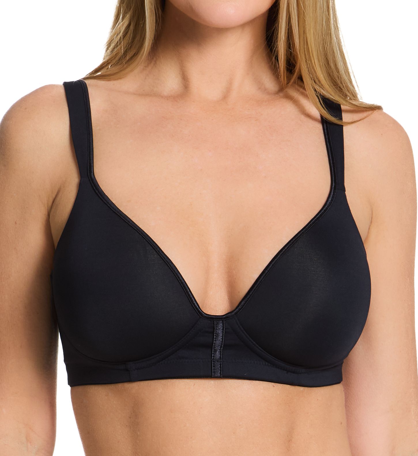 Ilusion Women's Wireless Full Coverage Bra in Black | Size: 38DD | HerRoom.com