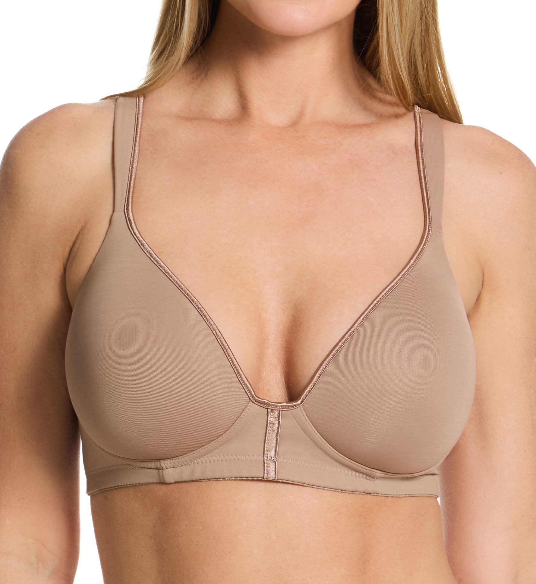 Ilusion Women's Wireless Full Coverage Bra in Tobacco | Size: 38DD | HerRoom.com